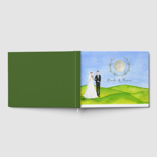 Golferbride en bruidegom voor goudbruinvissen gastenboek (Volledig)