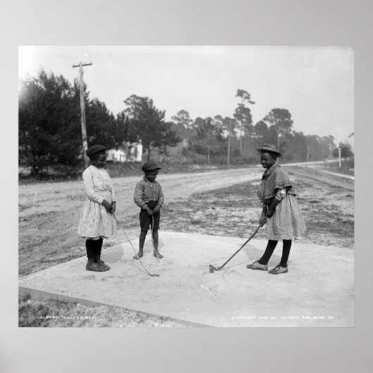 Golferinos African American Children Golf c1905 Poster (Voorkant)