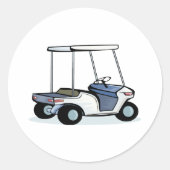 Golferkarretje Ronde Sticker (Voorkant)