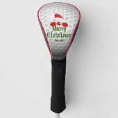 Golferkerstman, "prettige kerst"-groeten golfheadcover (Voorkant)