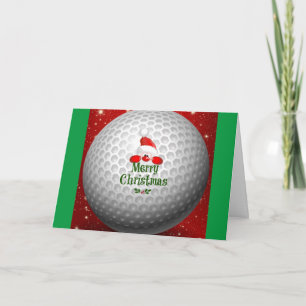 Golferkerstman, "prettige kerst"-groeten kaart