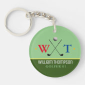 Golfernaam en -Initiaal monogram Sleutelhanger (Voorkant)