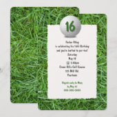 Golfer's 16e verjaardag kaart (Voorkant / Achterkant)