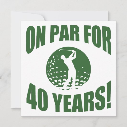 Golfer's 40ste verjaardag kaart (Voorkant)