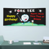 Golfers 40th Birthday Banner Jouw tekst en kleuren (Beurs)