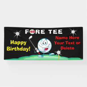 Golfers 40th Birthday Banner Jouw tekst en kleuren