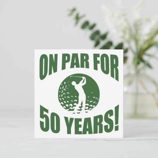 Golfer's 50ste verjaardag kaart (Staand voorkant)