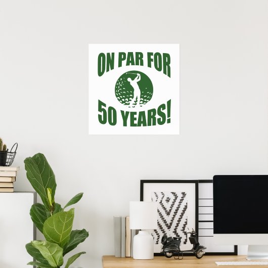 Golfer's 50ste verjaardag poster (Thuiskantoor)
