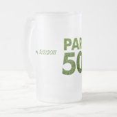 Golfers 50th Birthday Party Gift Matglas Bierpul (Voorkant links)