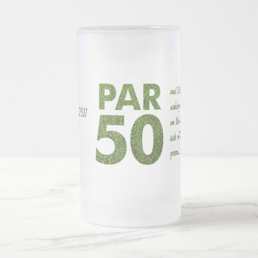 Golfers 50th Birthday Party Gift Matglas Bierpul (Center)