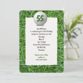 Golfer's 55e uitnodiging voor de Birthday Party (Staand voorkant)