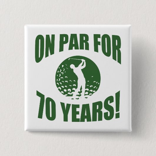 Golfer's 70ste verjaardag vierkante button 5,1 cm (Voorkant)