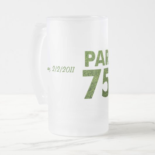 Golfers 75e verjaardag Par. 75 Matglas Bierpul (Voorkant links)