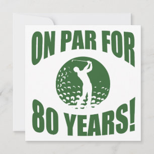 Golfer's 80ste verjaardag kaart