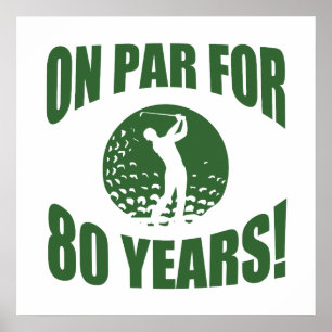 Golfer's 80ste verjaardag poster