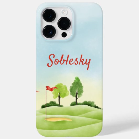 Golfer's aangepaste iPhone 14 Pro Max Hoesje (Achterkant)