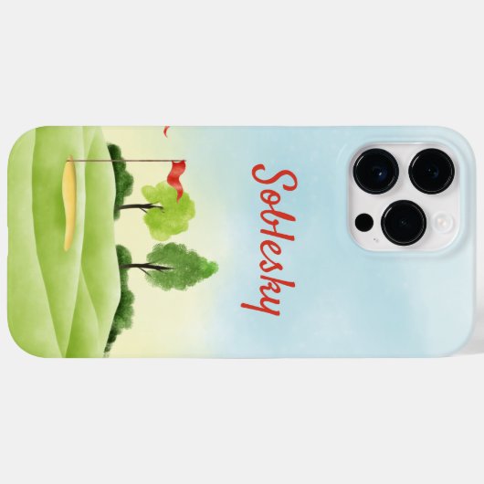 Golfer's aangepaste iPhone 14 Pro Max Hoesje (Achterkant (horizontaal))