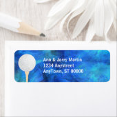 Golfers Adres Label Golf Ball Blauw en Wit (Insitu)