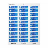 Golfers Adres Label Golf Ball Blauw en Wit (Full Sheet)