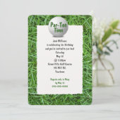 Golfer's Birthday Party Invitation Kaart (Staand voorkant)