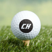 Golfer's Bold Initialen in Black Circle Monogram Golfballen (Insitu Shirt)