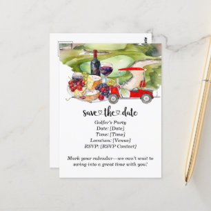 Golfer's Cheese & Wine Party - Bewaar de datum! Briefkaart