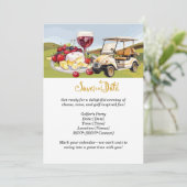 Golfer's Cheese & Wine Party - Bewaar de datum! Kaart (Staand voorkant)
