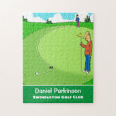 Golfer's gemiste Cartoon Legpuzzel (Verticaal)