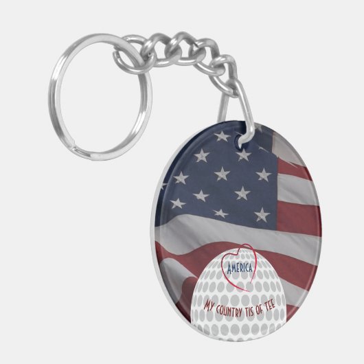 Golfer's Gift met Initialen Sleutelhanger (Voorkant Links)