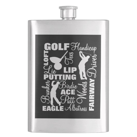 Golfers Golf Terminology Heupfles (Voorkant)