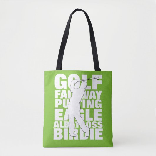 Golfers Golf Terminology Typography Tote Bag (Voorkant)