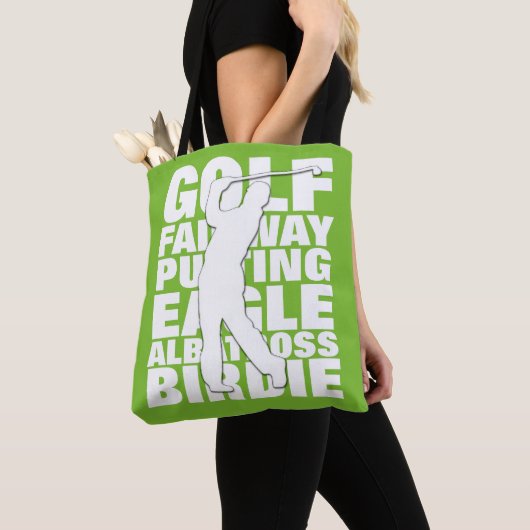 Golfers Golf Terminology Typography Tote Bag (Dichtbij)