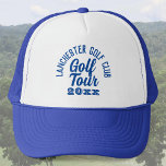 Golfers Golf Tour Trucker Hat Trucker Pet<br><div class="desc">Golfers Golf Tour Pet. Een pet voor golfers op tournee. Golf pet met golftour en jaar van de rondleiding. Blauwe tekst.</div>