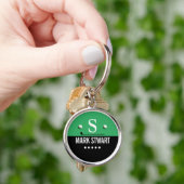 Golfer's Green Black Monogram Sleutelhanger (Hand)