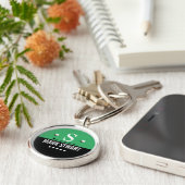 Golfer's Green Black Monogram Sleutelhanger (Zijkant)