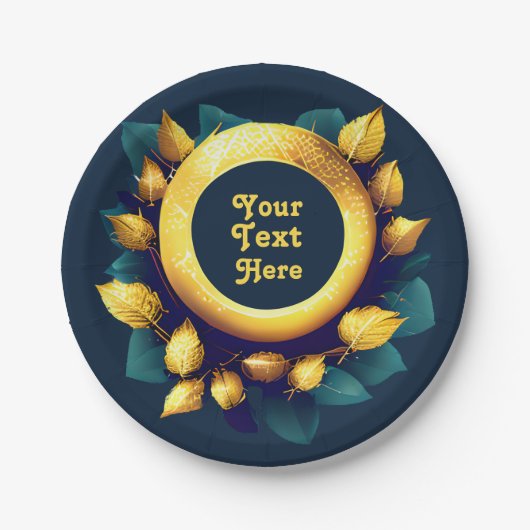 Golfers Green en Gold Wreath Papieren Bordje (Voorkant)