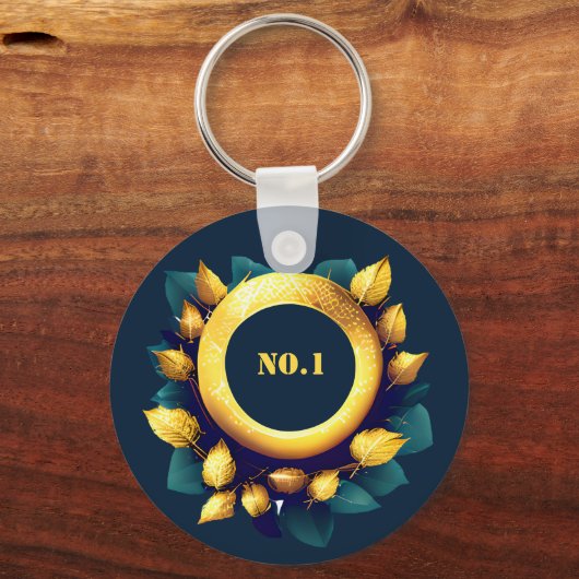 Golfers Green en Gold Wreath Sleutelhanger (Voorkant)