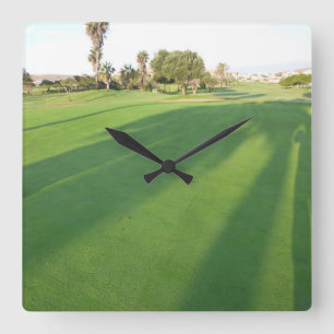 Golfer's Green - Vierkante Wandklok HAMbWG