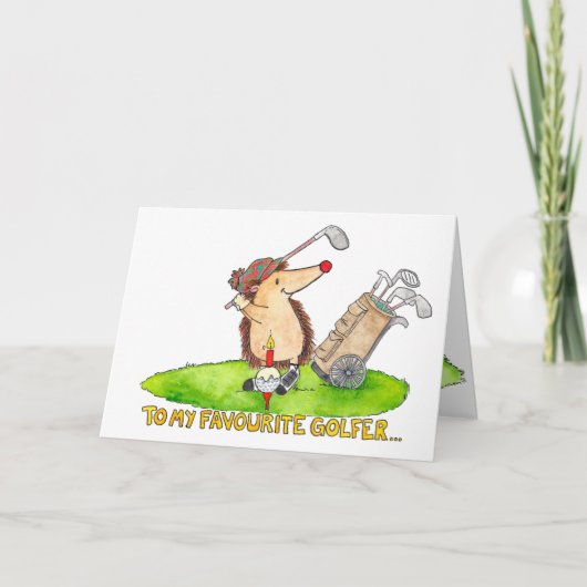 Golfer's Happy Birthday wenskaart Kaart (Voorkant)