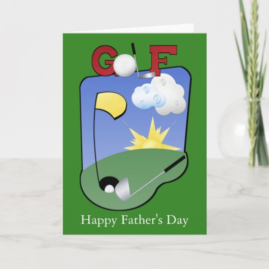 Golfers Happy Fathers Day of personaliseren Kaart (Voorkant)