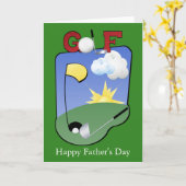 Golfers Happy Fathers Day of personaliseren Kaart (Gele Bloem)