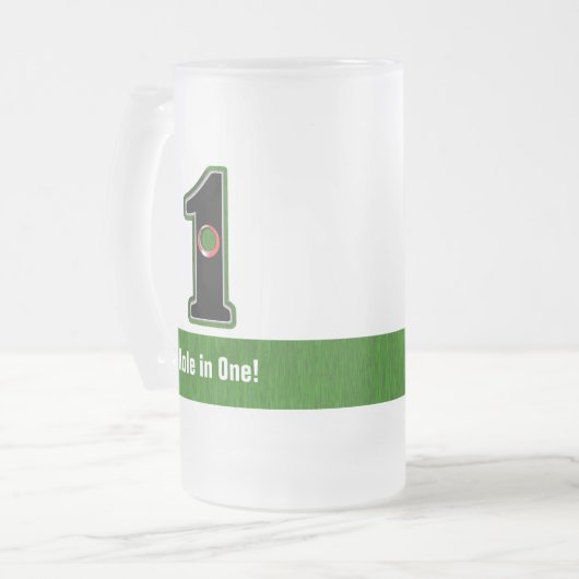Golfers Hole in One. Luck of Skill? Travel Mug Matglas Bierpul (Voorkant links)