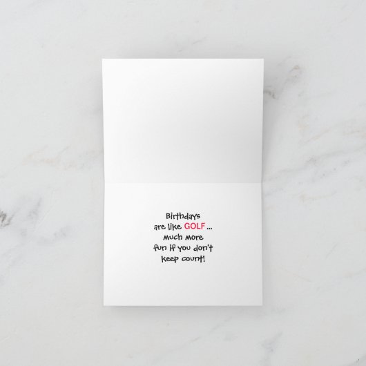 Golfer's Humoureuze Birthday Kaart (Binnen)