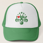 Golfers, ik hou van Golf Trucker Pet (Voorkant)