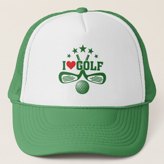 Golfers, ik hou van Golf Trucker Pet (Voorkant)