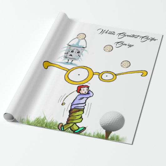 Golfers inpakpapier, Werelden grootste golfer Cadeaupapier (Uitgerold)