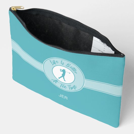 Golfers Life Better at Tee Time Female Golfer Teal Etui (Open)
