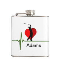 Golfers Lifeline met Heart Gold Flask