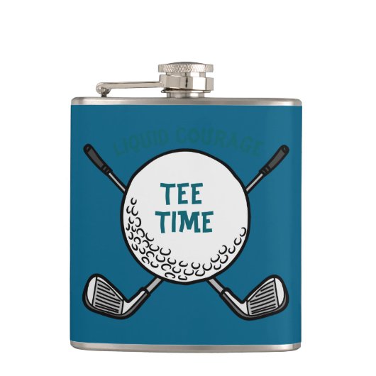Golfers Liquid Courage "T-shirt Time" Heupfles (Voorkant)