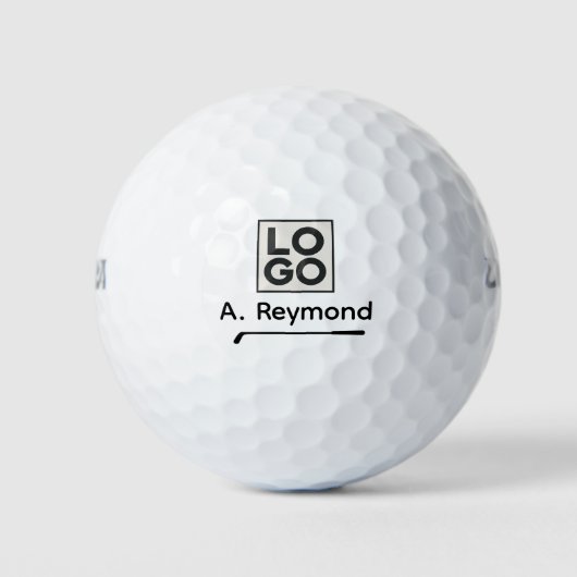 Golfer's Logo Mark Custom Name Golfballen (Voorkant)